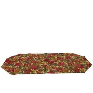 Reversible Table Runner With Christmas Tree & Festive Floral Patterns 36x17in